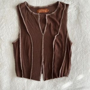 Brown Cropped Tank Top